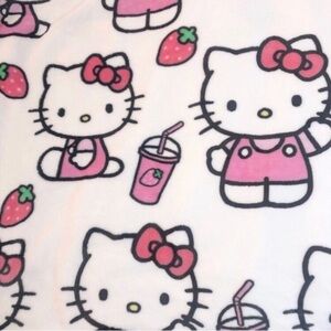 Hello Kitty Strawberry and Milkshake Throw Blanket
